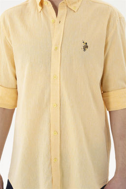 Мужская желтая рубашка с длинным рукавом - U.s. polo assn фото 6