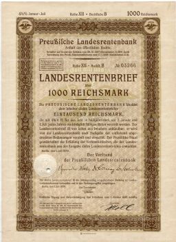 Облигация 4,5% 1000 рейхсмарок 1939 года Германия