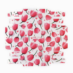 Цена за 5 шт. Коробка под 4 конфеты и шоколад с ячейками «Тюльпаны» 18.8 х 15.7 х 3 см