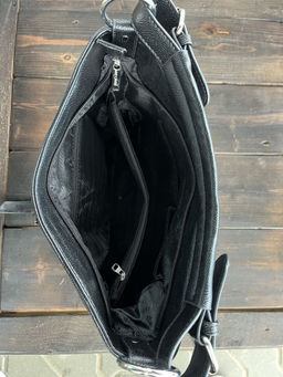 Женская сумка хобо из эко кожи 007 Черный - Cidirro фото 6