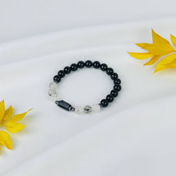 Браслет из Турмалина (Шерл) и Кварца с включениями 20 см