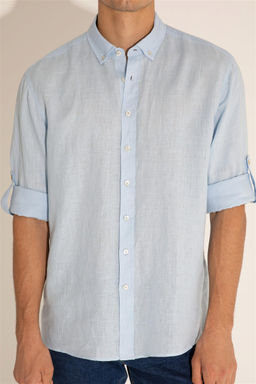 Мужская голубая рубашка с длинным рукавом - U.s. polo assn фото 14