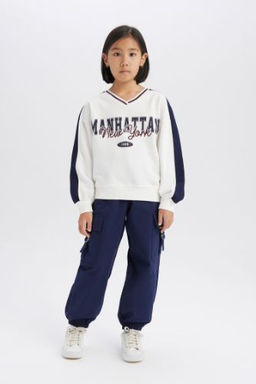 K?z Cocuk Parasut Kargo Jogger Paca Pamuklu Pantolon