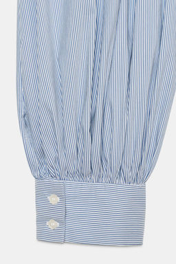STRIPED POPLIN BALLOON TROUSERS - Zara фото 6