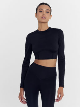 Джемпер женский для занятий спортом черный