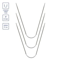 Спицы GAMMA чулочные гибкие KNF-3 сталь d 2.0 мм 21 см 3 шт под никель фото 4