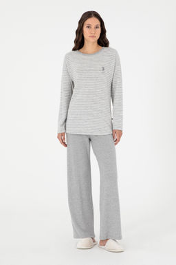 Женский пижамный комплект серого меланжевого цвета Неожиданная скидка в корзине - U.s. polo assn фото 2