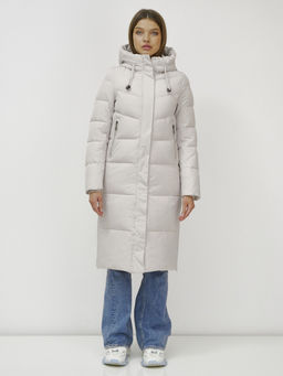 Пальто зимнее MTFORCE 9636_1B женское утепленное стеганное бежевое  фото 2