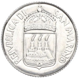 Монета 2 лиры 1973 года Сан-Марино