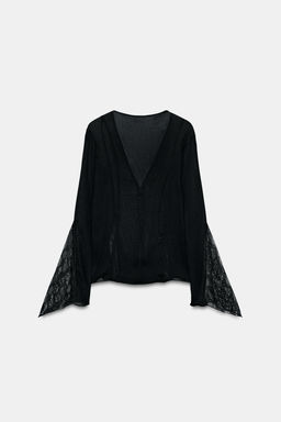 TOP COMBINADO ENCAJE / Negro