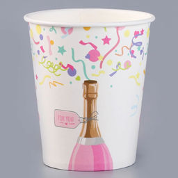 Цена за 10 шт. Стакан бумажный Вечеринка, конфетти, 250 мл - Страна карнавалия фото 2