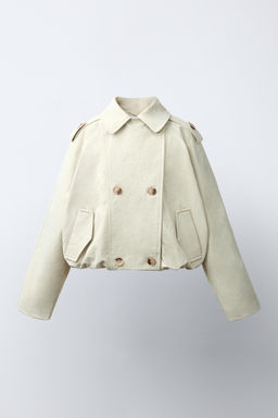 TRENCH CORTO BAJO GOMA / Crudo medio - Zara фото 3