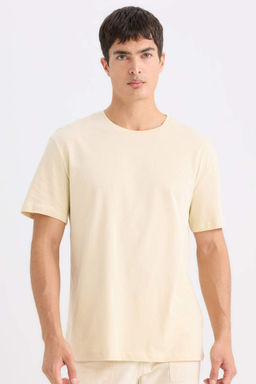 New Regular Fit Bisiklet Yaka Basic Duz K?sa Kollu Tisort - Defacto фото 3