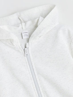 Kap??onlu Basic Uzun Kollu Erkek ?ocuk Fermuarl? Sweatshirt
