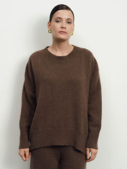 Джемпер женский из пуха яка 1121 коричневый