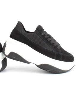 05-A9000-4 BLACK Кроссовки женские (натуральная замша)