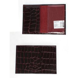Обложка для паспорта Croco-П-405 (5 кред карт) натуральная кожа бордо скат (67) 246672