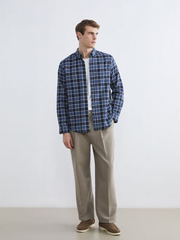 Uzun Kollu Ekose Desenli Erkek G?mlek