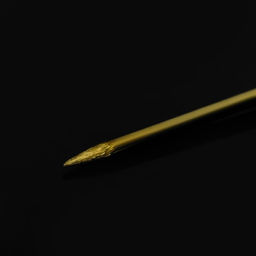 Основа «Брошь-игла» с листом (набор 5 шт.), L=7 см, площадка 0,9 см, цвет золото