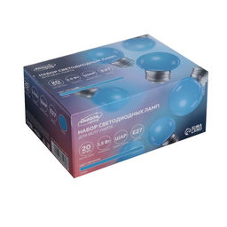 Лампа светодиодная Luazon Lighting, G45, Е27, 1.5 Вт, для белт-лайта, набор 20 штук, свечение синее