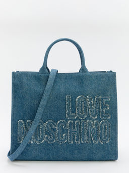 Женский тоут из денима LOVE MOSCHINO DENIM Артикул 4459171, синий