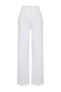 Limited Edition Ekru Nervurlu Dokuma Kumas Pantolon TWOSS24PL00103 - Trendyolmilla фото 9