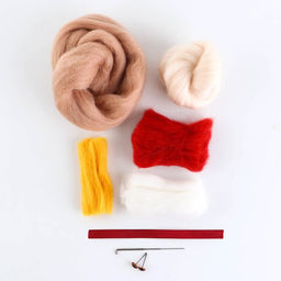 Валяние из шерсти на новый год. Игрушка своими руками Кролик с подарком, новогодний набор для творчества