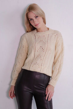 10508 Джемпер с ажуром слоновая кость - Martichelli фото 14