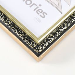 Фоторамка пластик "Винтаж" 15х21 см, черный с золотом (стекло)