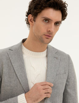 Серая зауженная кашемировая куртка - Cacharel фото 2