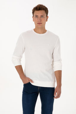 Erkek Beyaz Sweatshirt