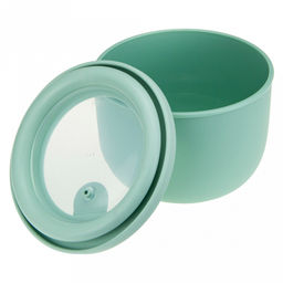 Миска пластмассовая "Нео" 0,6л, д12см, h8,2см, герметичная крышка, с клапаном, фисташковый, подходит для СВЧ (Россия)