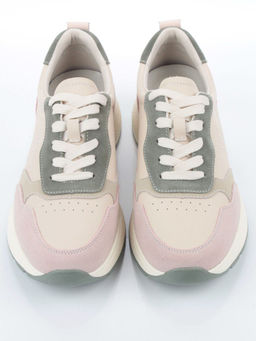 03-YC527-1 BEIGE Кроссовки женские (натуральная кожа)