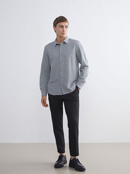 Slim Fit Uzun Kollu Erkek Dokulu G?mlek