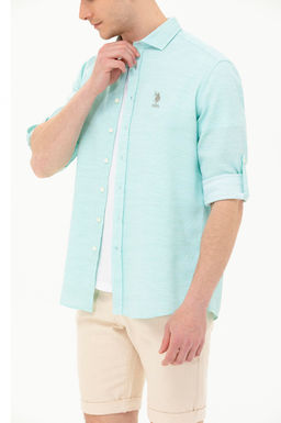 Мужская мятная рубашка с длинным рукавом - U.s. polo assn фото 20