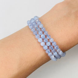 Бусины для украшений из Голубого агата (86 бусин)