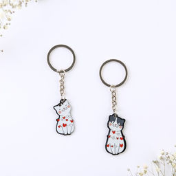 Цена за 2 шт. Брелок для ключей парный «ЗаМУРчательная любовь», акриловый, 13.3×8