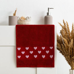 Полотенце махровое Этель. Это любовь, 30?60 см, 100% хлопок, бордовое