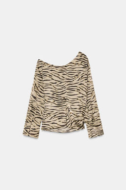 ASYMMETRIC ANIMAL PRINT TOP - Zara фото 4