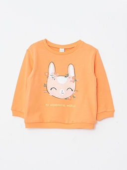 Bisiklet Yaka Uzun Kollu Bask?l? K?z Bebek Sweatshirt 2li - Waikiki фото 3