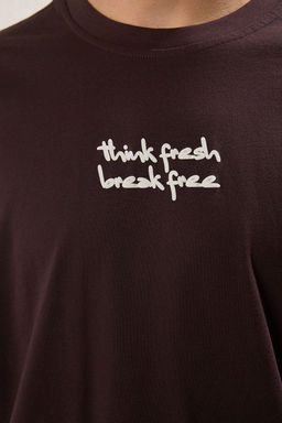 TRENDYOL MAN Ekru Oversize/Genis Kesim Cicek Bask?l? Kal?n %100 Pamuklu T-Shirt TMNSS25TS00028 - Trendyolmilla фото 4