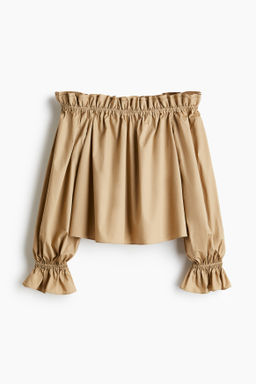 Blusa off-the-shoulder de popelina - H&m фото 2