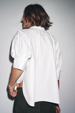 PLEATED PUFFED SLEEVE SHIRT ZW COLLECTION