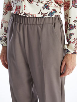Kad?n Beli Lastikli D?z Pantolon