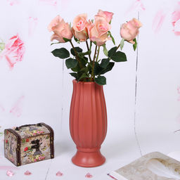 Цена за 2 шт. Ваза из пластика "Вивьен" 10*24см цвет коралловый