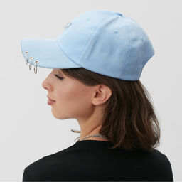Кепка женская MINAKU с кольцами, цвет голубой, размер 56-58