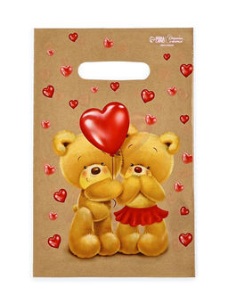 Цена за 50 шт. Подарочный пакет, полиэтиленовый, с вырубной ручкой, «Мишки», 20×30 см