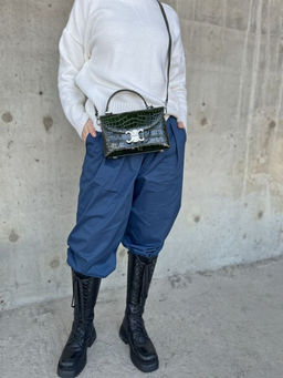 Маленькая женская лаковая сумка под крокодила HW-8623 Грин - Sergio valentini фото 8