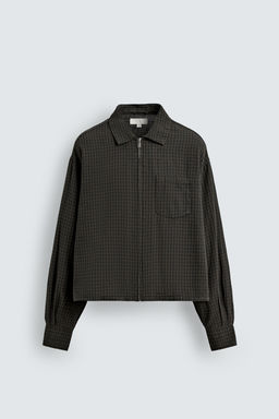 CAMISA CUADROS ALGOD?N - LINO / Marr?n oscuro - Zara фото 7