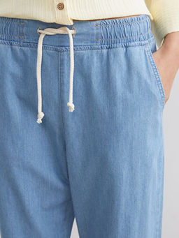 Beli Lastikli Paperbag Kad?n Jean Pantolon